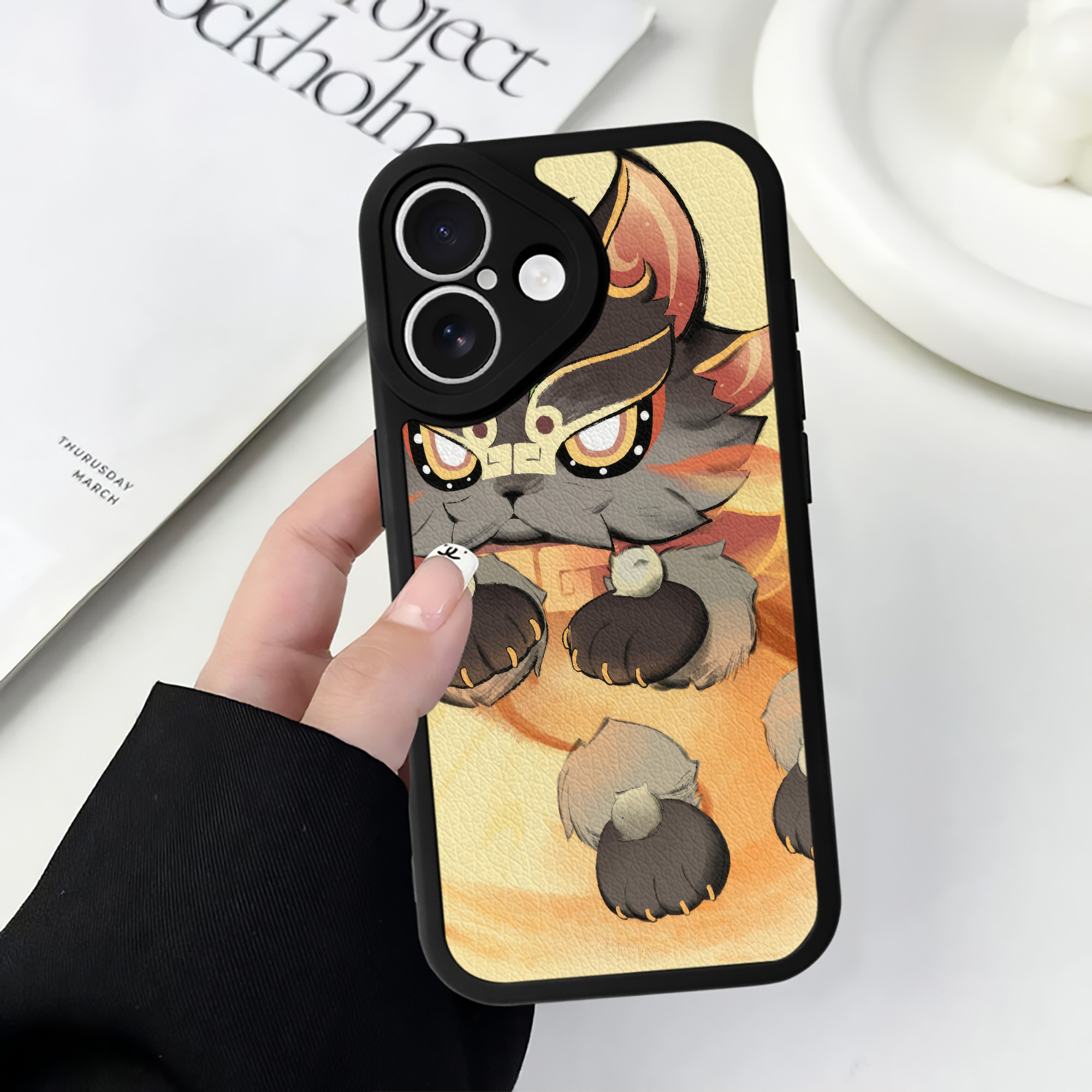 げんし神 genshin 【iPhone 16シリーズ対応】シリコンスマホケース（レザー調） 材質：シリコン